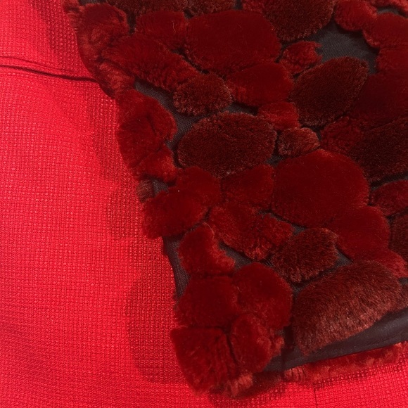 Joseph Ribkoff Trends Vest • Sz 10 M Faux-Fur Patchwork Red Black Funky 90s Edgy - Picture 6 of 6